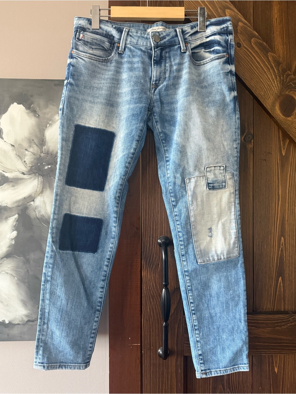 Women’s ankle jeans with patch work